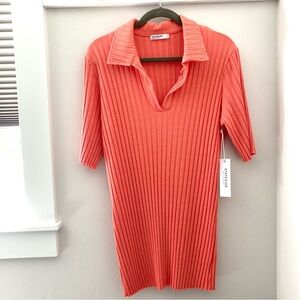 NWT Stateside Cycle Court Ribbed Mini Polo Dress Large
